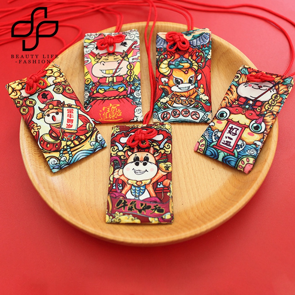 Beautylifefashion Omamori Đỏ Auspicious Năm Mới Hương Thơm Ox Omamori Chăm Sóc Sức Khỏe