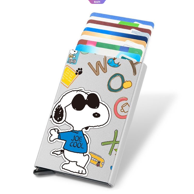 Ví Đựng Thẻ Ngân Hàng Tự Động Bật Lên Bằng Nhôm In Hoạt Hình Pikachu Doraemon Dễ Thương Tháo Gỡ Nhanh Cho Nữ [RAIN]