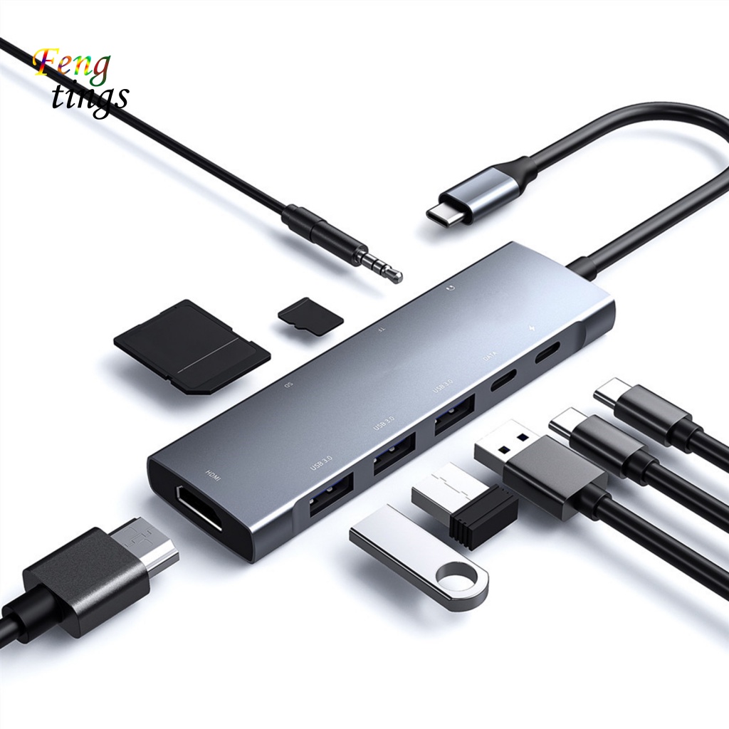 Đế Chia Cổng Type-C Sang HDMI 4K USB3.0 9 Trong 1 Chất Lượng Cao