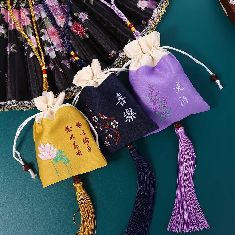 AARON1 Túi Thơm Phối Tua Rua Phong Cách Trung Hoa Thời Trang