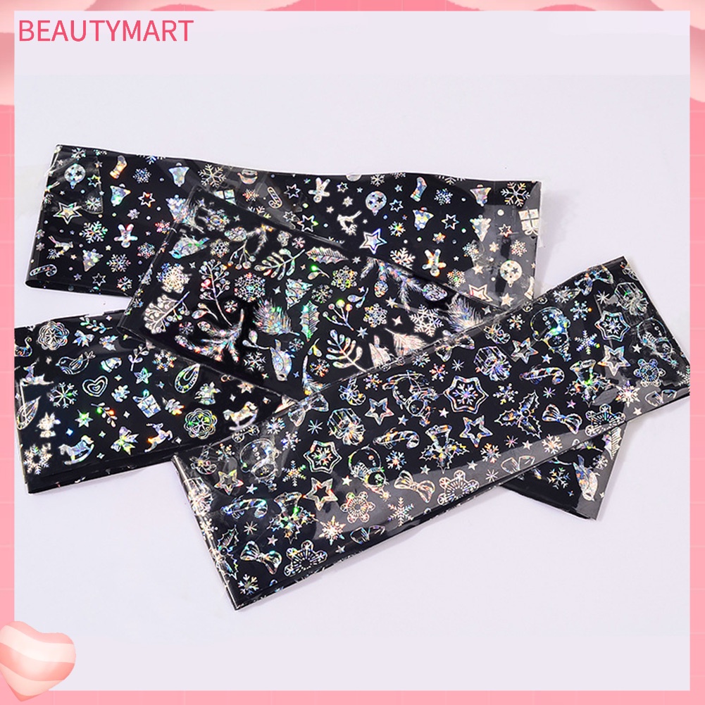 Sticker Dán Móng Nghệ Thuật Họa Tiết Bông Tuyết Giáng Sinh