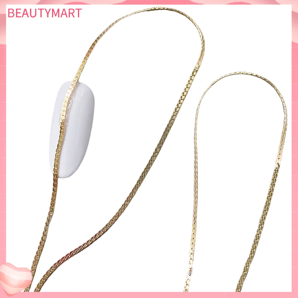 Dây Mắt Xích Màu Vàng / Bạc Lấp Lánh Chống Rơi Trang Trí Móng Tay DIY