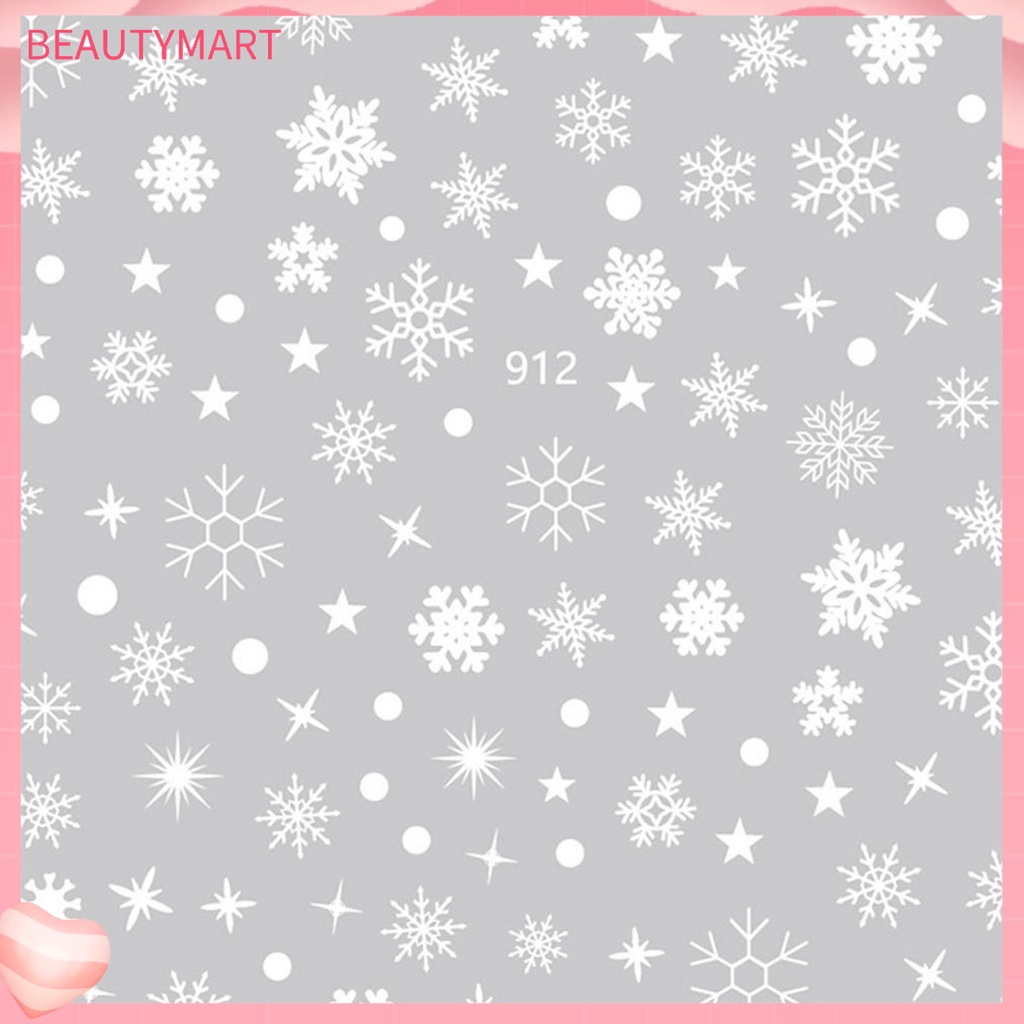 Miếng Dán Trang Trí Móng Tay Không Phai Siêu Mỏng In Họa Tiết Giáng Sinh Cho Nữ