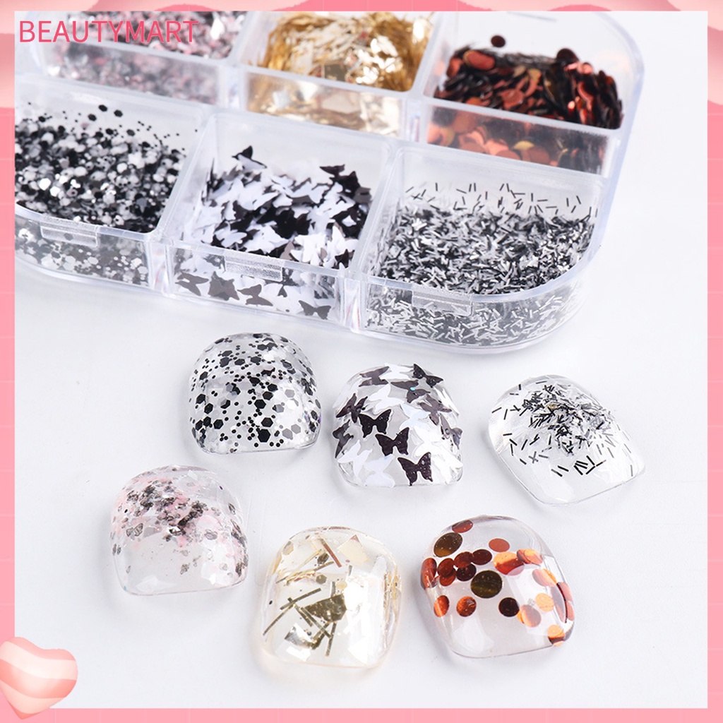 1 Hộp Lá Nhôm Phản Quang Lấp Lánh Sang Trọng Dùng Trang Trí Móng Tay