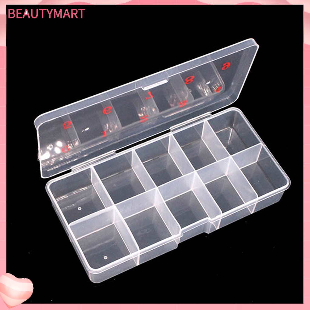 Hộp Đựng Phụ Kiện Trang Trí Móng Tay 10 Ngăn Trong Suốt Đa Năng