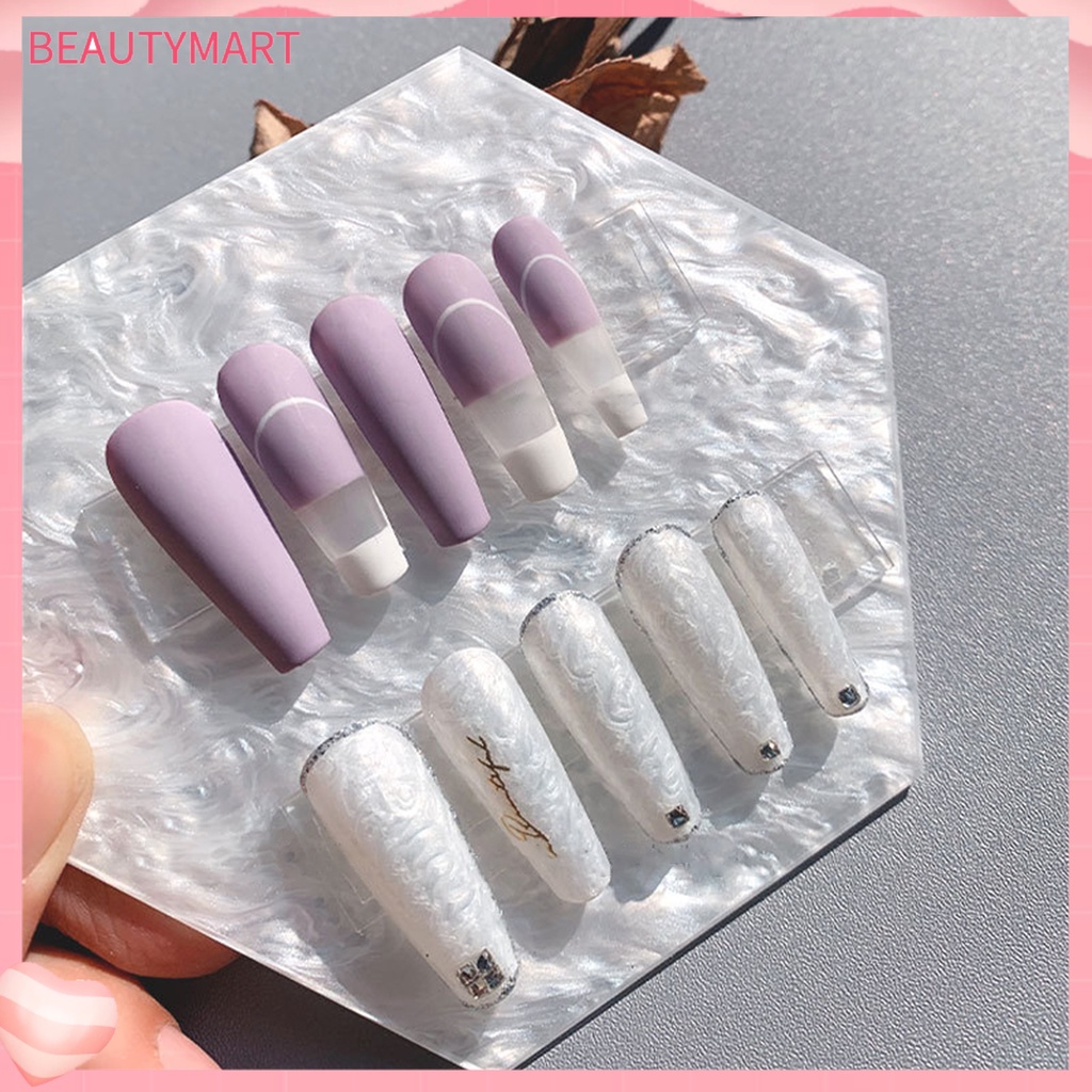 Bảng Màu Trưng Bày Móng Tay Giả Họa Tiết Vỏ Sò Tự Nhiên Không Phai Màu