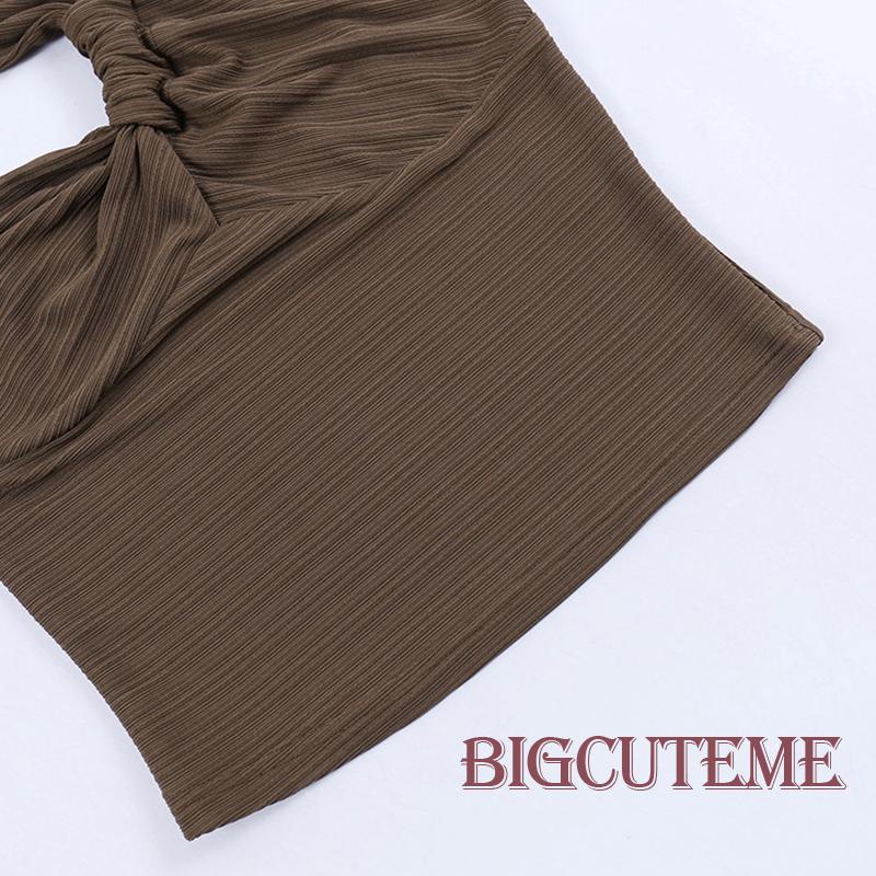 Áo Croptop Sát Nách Màu Trơn Lệch Vai Thời Trang Mùa Hè Cho Nữ