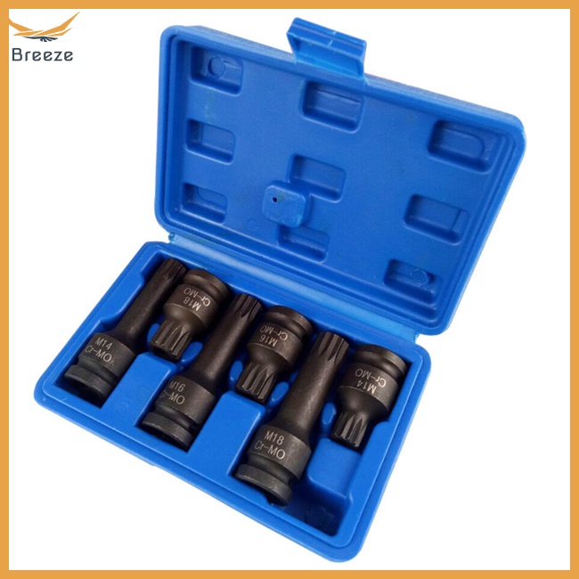 Bộ 6 Cờ Lê Ổ Cắm Khí Nén 1 / 2inch M14 M16 M18 Tích Hợp Ổ Cắm Chữ M