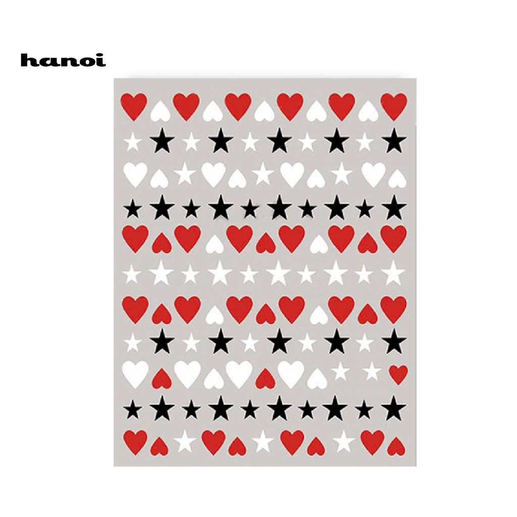 Miếng Dán Trang Trí Móng Tay Tự Dính Lâu Trôi Họa Tiết Trái Tim Xinh Xắn Dành Cho Nữ
