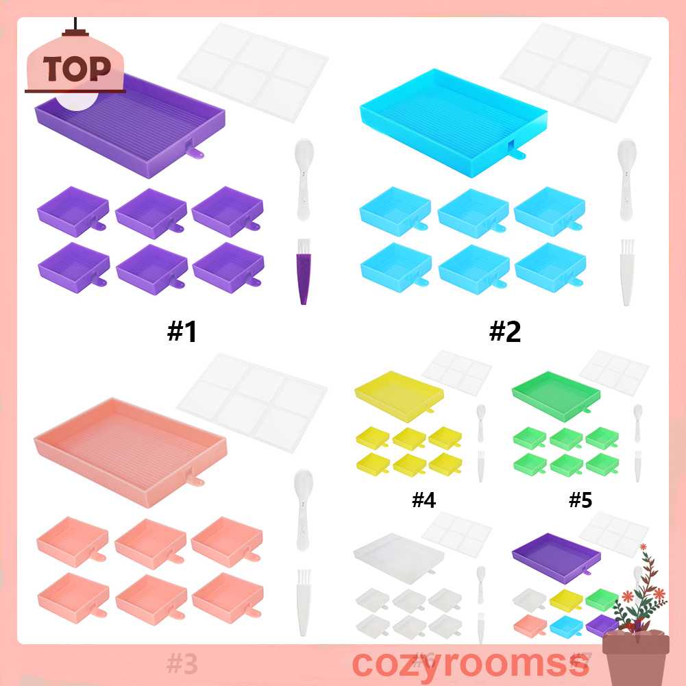 Khay Đựng Hạt Cườm Thêu Tranh Đính Đá Cỡ Lớn Có Nắp Đậy