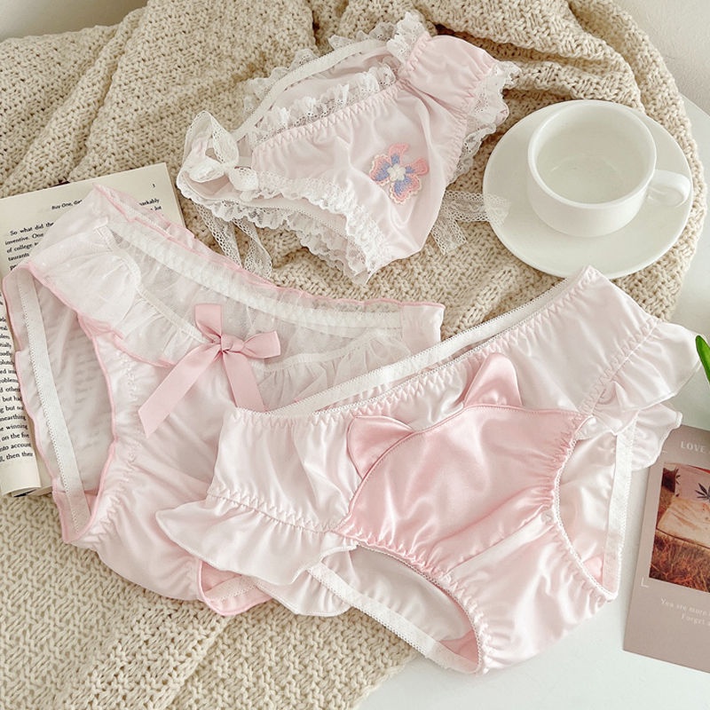 Quần Lót Hình Tai Mèo Màu Hồng Dễ Thương Phong Cách lolita Nhật Bản Cho Nữ