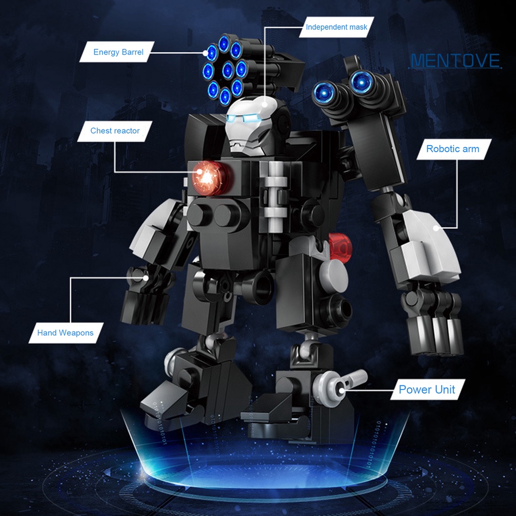 [MT] Đồ Chơi Lắp Ráp Đồ trang trí Chiến Binh Mecha Bằng Nhựa Màu Đen Có Khớp Cử Động Được DIY Làm Quà Tặng Cho Bé