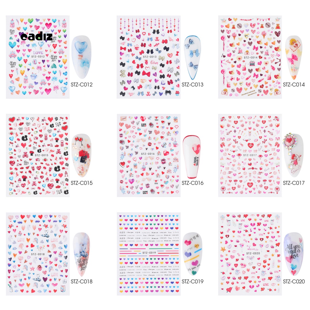 Miếng Dán Móng Tay Hình Trái Tim Dễ Thương Cho Cặp Đôi