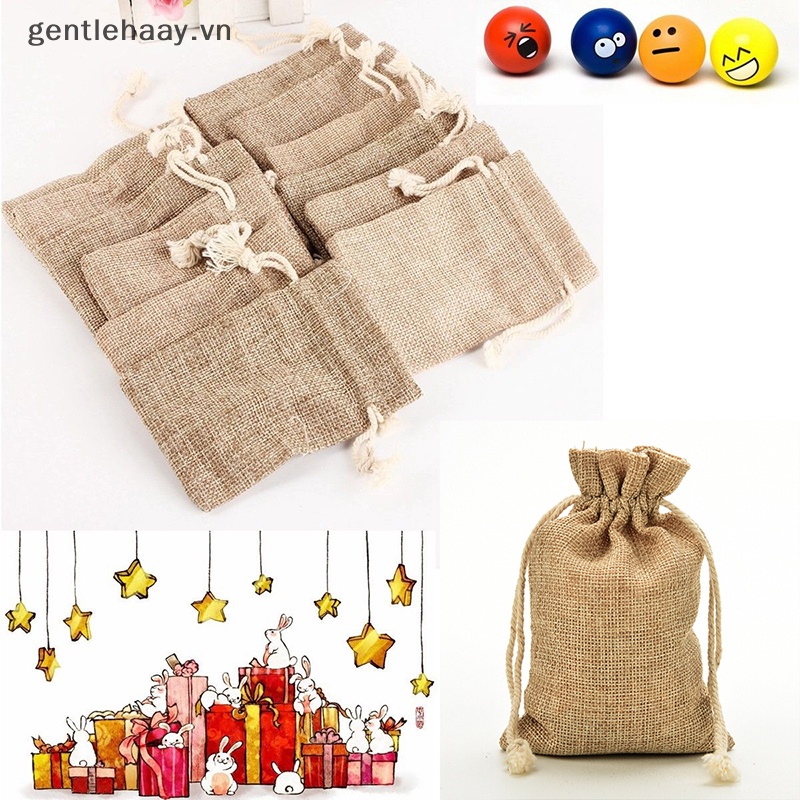 Túi Dây Rút Mini Bằng Vải Bố Dùng Để Đựng Quà Đám Cưới