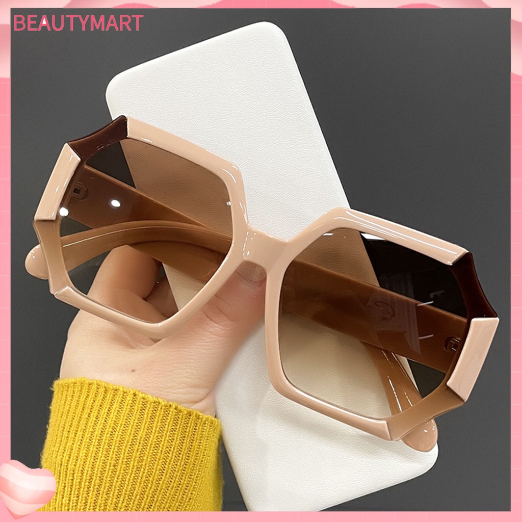 Kính Mát Gọng Lớn Chống Tia UV Màu Sắc Tương Phản Thời Trang Cho Nữ