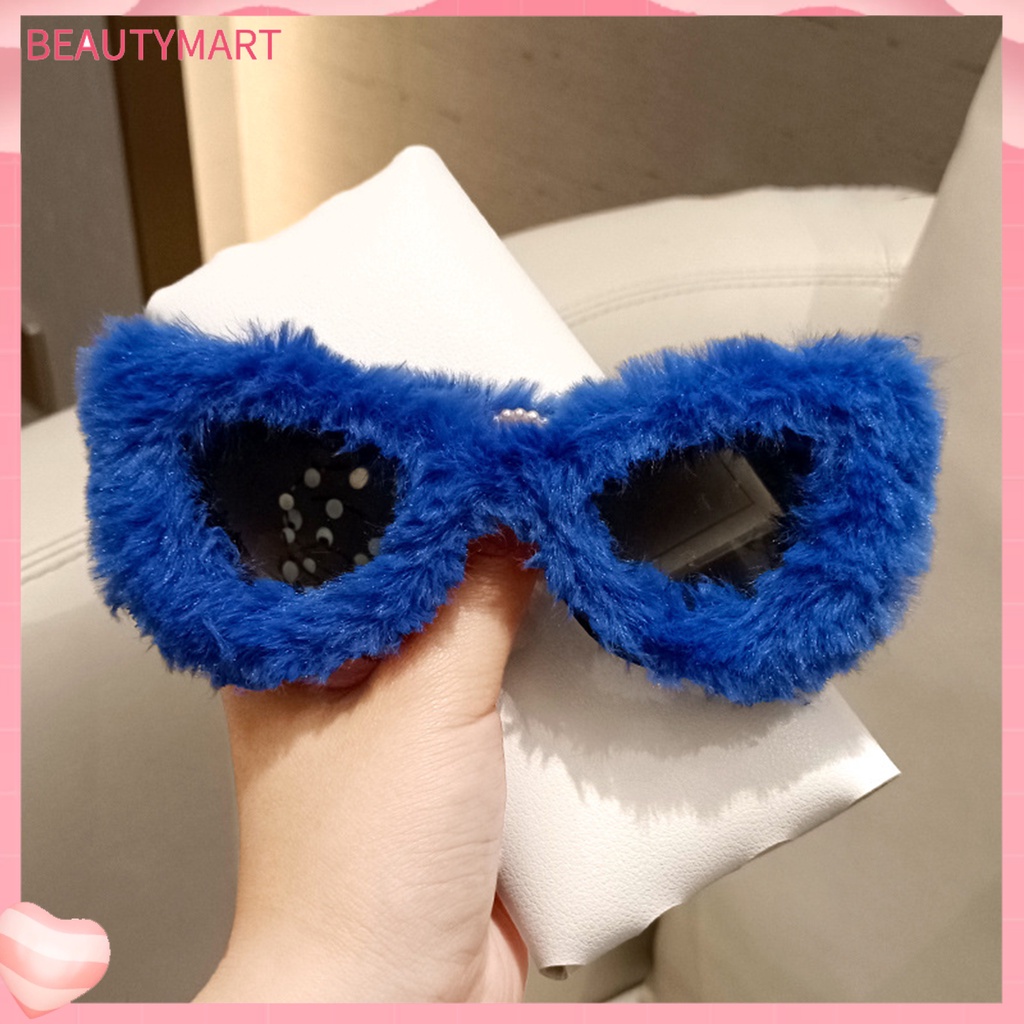 Kính Chống Tia UV Gọng Vải Lông Sáng Tạo Thời Trang Cho Nữ