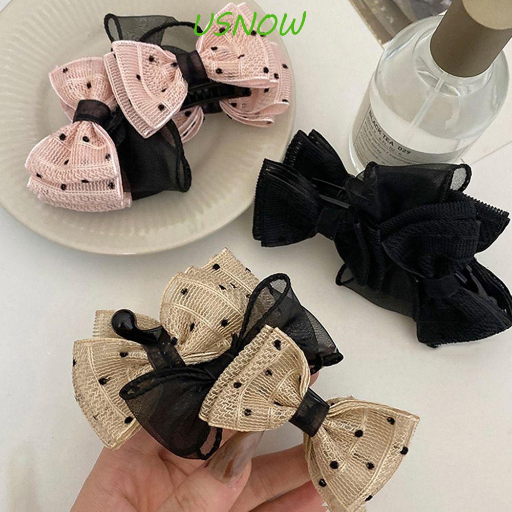 Kẹp Tóc Nơ Lưới Phong Cách Hàn Quốc Ngọt Ngào Cho Nữ