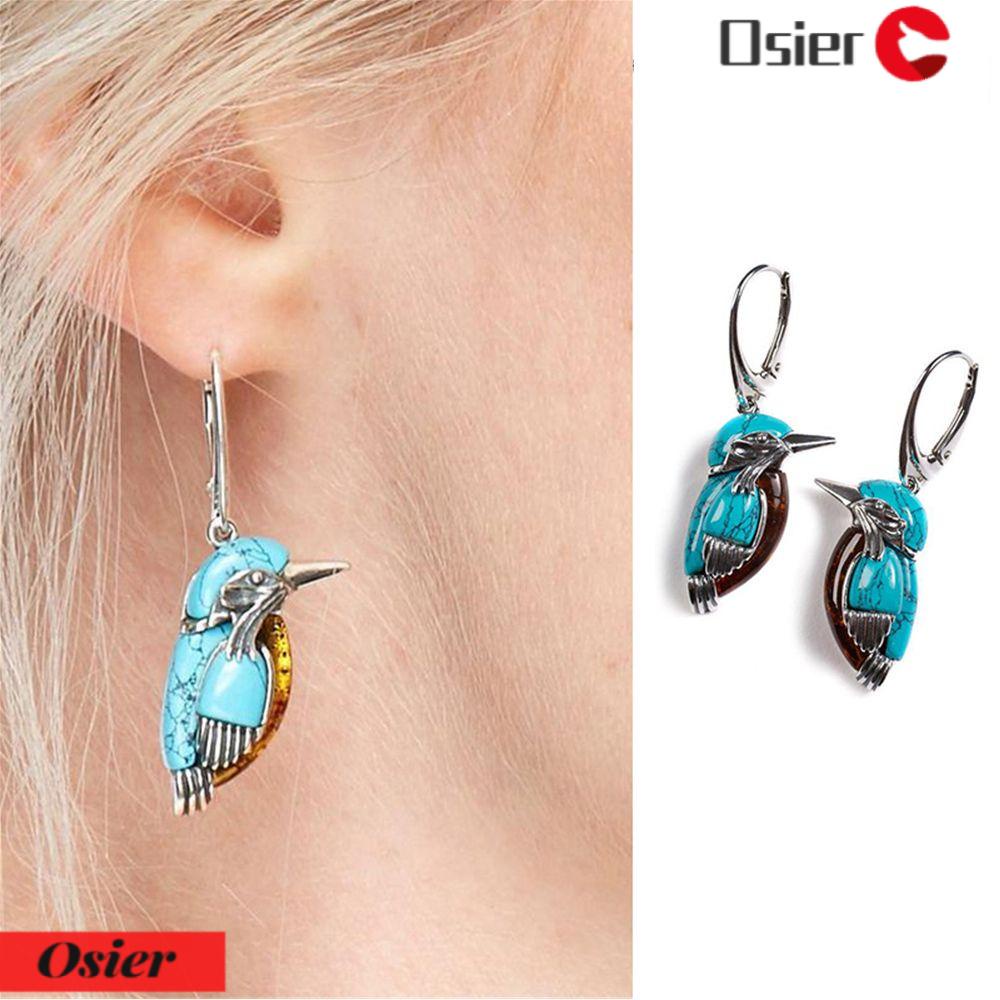 Bông Tai Dáng Dài Hình Chú Chim Đính Đá Ngọc Lam Thời Trang Xinh Xắn Cho Nữ 1