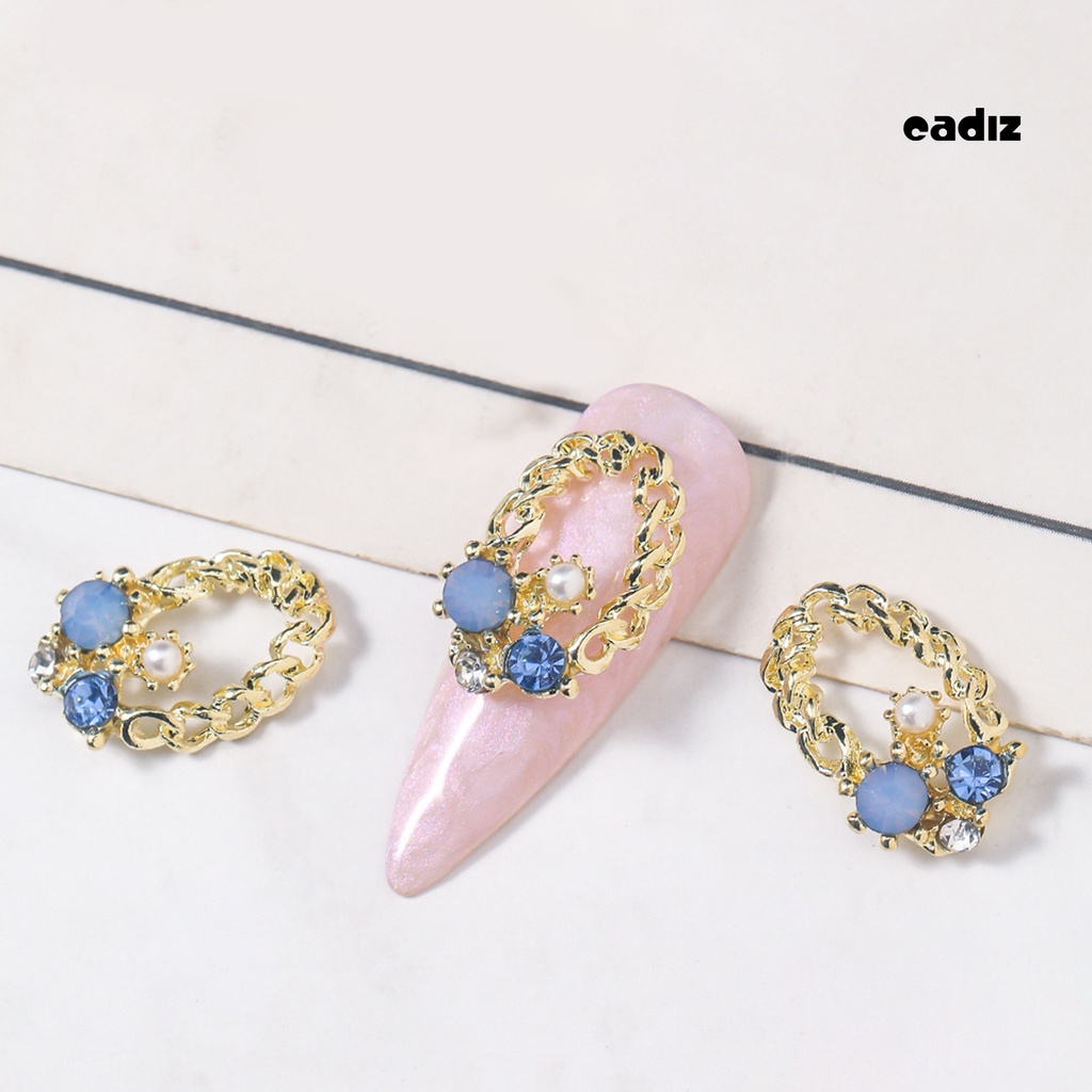 Bộ 10 Miếng Dán Trang Trí Móng Tay Nghệ Thuật Ba Chiều Không Phai Pha Lê Sang Trọng Charms