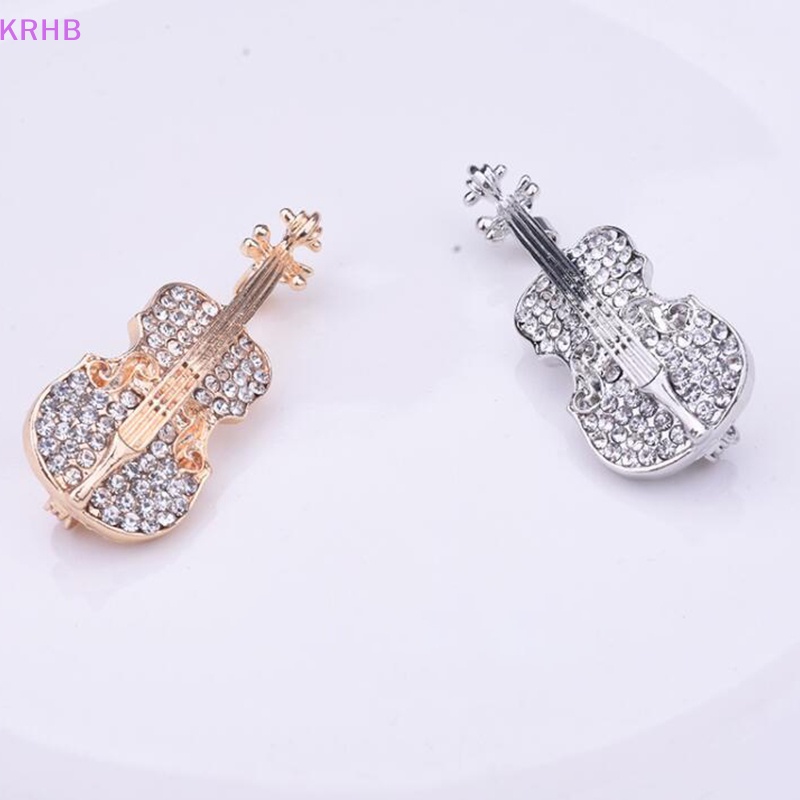 Ghim Cài Áo Hình Đàn Violin Đính Đá Thời Trang Mới