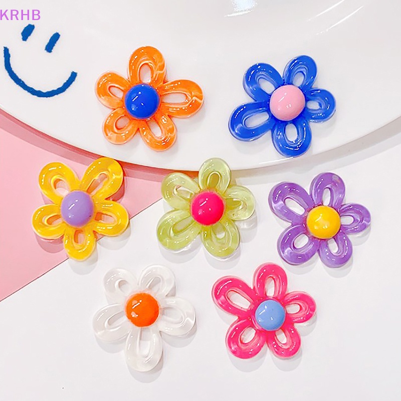 Set 10 Hộp Đựng Phụ Kiện Trang Trí Sổ Tay DIY Bằng Nhựa Trong Suốt Họa Tiết Hoa Nhiều Màu Mới