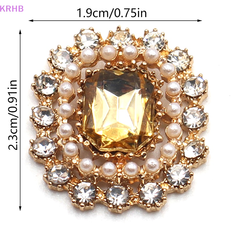 Set 2 Phụ Kiện Nút Hợp Kim Hình Vương Miện Đính Đá Trang Trí Vòng Tay / Vòng Tay DIY Mới