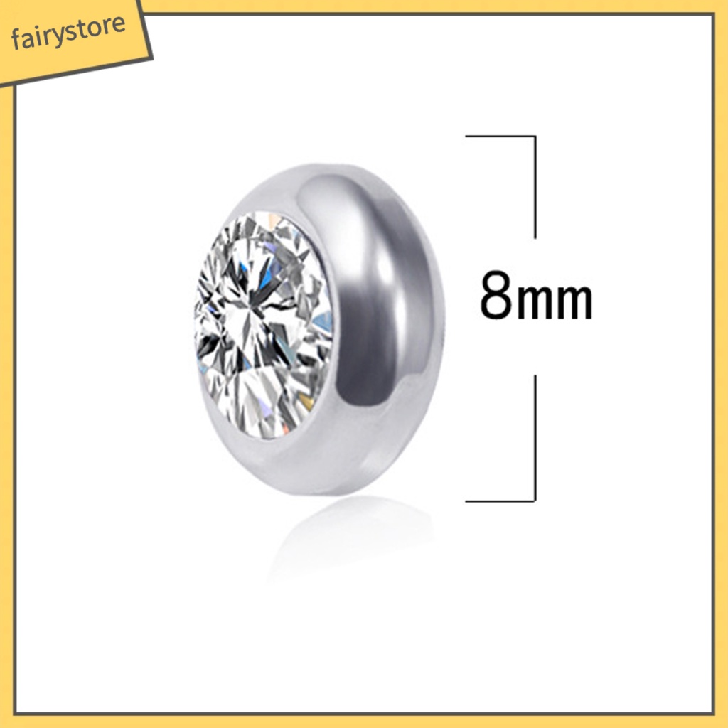 1 Đôi Bông Tai Tròn Bằng Thép Không Gỉ Đính Đá Nhiều Màu Thời Trang Dành Cho Nam Và Nữ