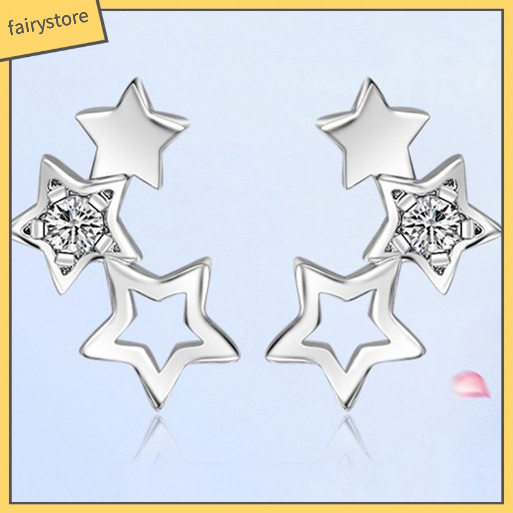 Bông Tai Hình Ngôi Sao Đính Đá Zircon Thời Trang Dành Cho Nữ