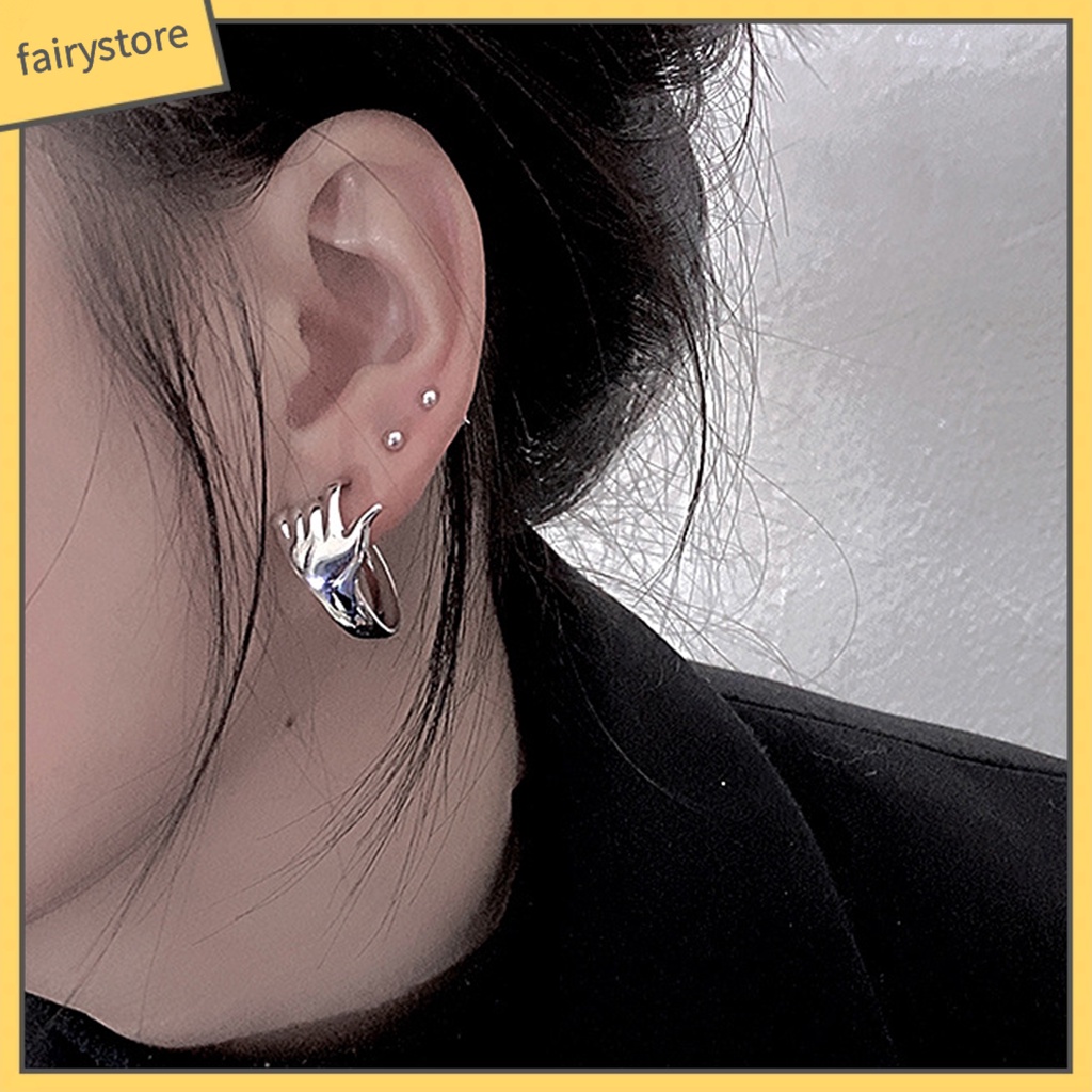 1 Bông Tai Hình Bàn Tay Mạ Điện Phong Cách Hip Hop Thời Trang Tiệc Cưới