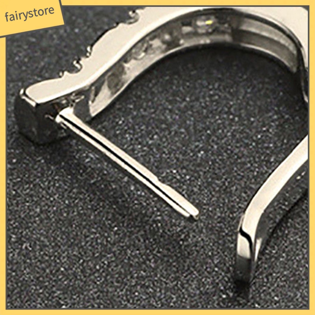 1 Đôi Bông Tai Chữ U Đính Đá Thời Trang Dành Cho Nữ