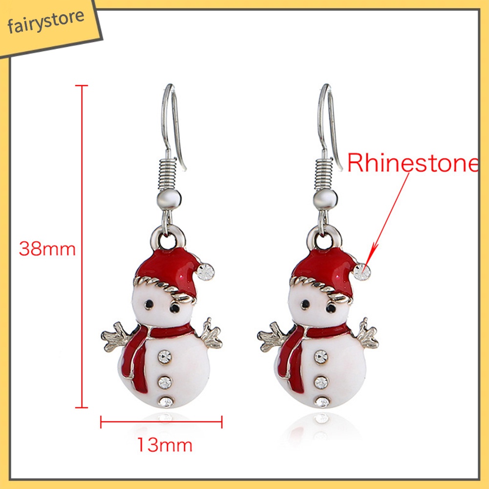 Bông Tai Dáng Dài Hình Người Tuyết Dễ Thương Cho Nữ