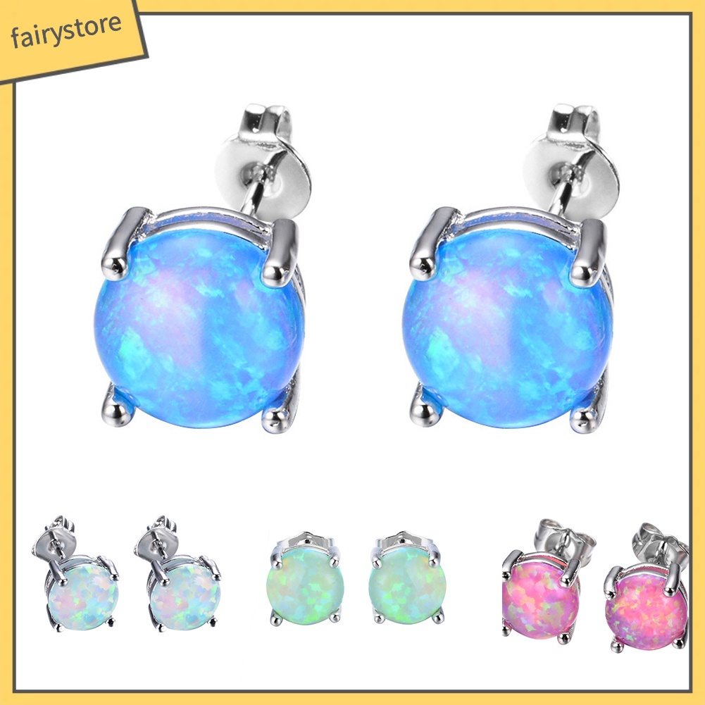 Khuyên Tai Đính Đá Opal Nhân Tạo Thời Trang Dành Cho Nữ