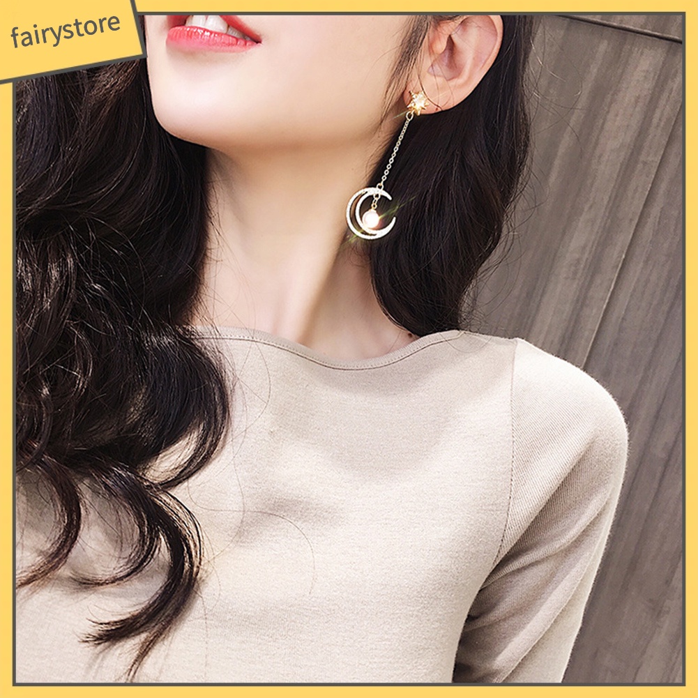 Khuyên Tai Hình Ngôi Sao Và Mặt Trăng Thời Trang Cho Nữ