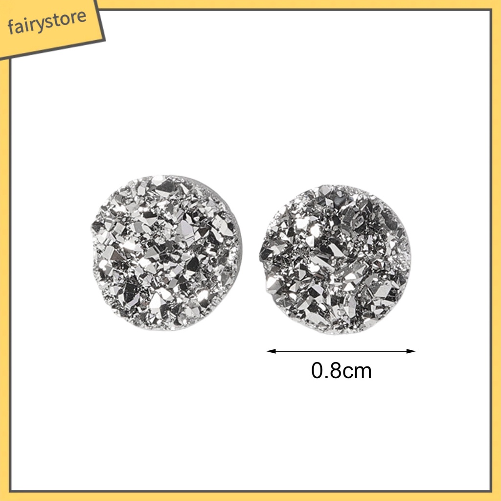 1 Đôi Bông Tai Tròn Mini 8mm Đính Pha Lê Nhân Tạo Lấp Lánh Thời Trang Dành Cho Nam Nữ