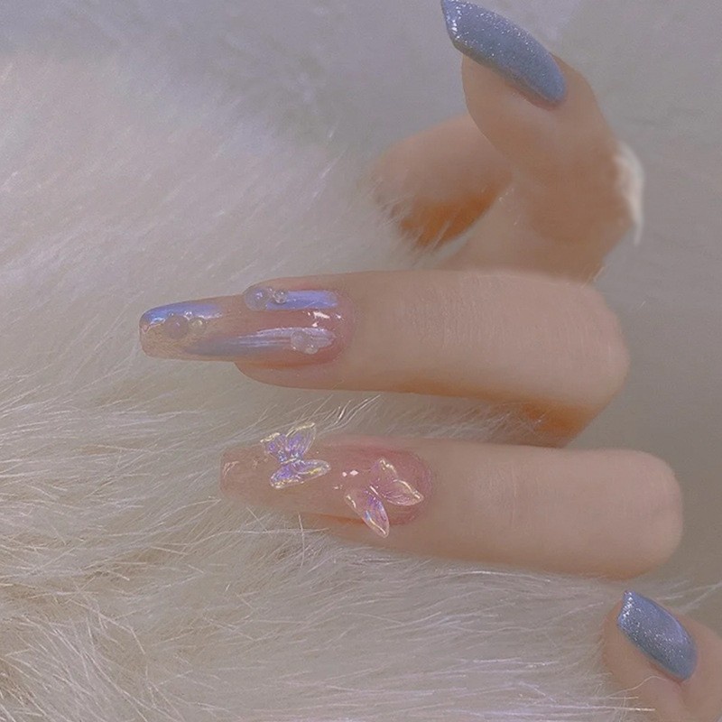 Bộ 50 Charm hình bướm Phụ Kiện Trang Trí Móng Tay Nail 3D Nhiều Màu Dễ Thương | Gấu Charm