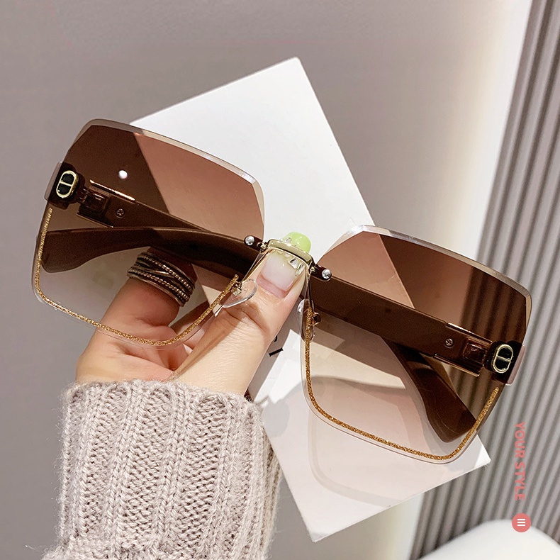 Kính Mát Gọng Vuông Kim Loại Thời Trang Cho Nam Nữ