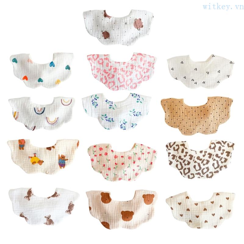 Khăn Yếm Vải Gạc Unisex Đeo Cổ Cho Bé Ăn Dặm