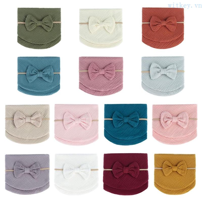 Bộ 2 Khăn Lau Nước Bọt Vải Cotton Nguyên Chất Thấm Hút Tốt Đa Năng Kèm