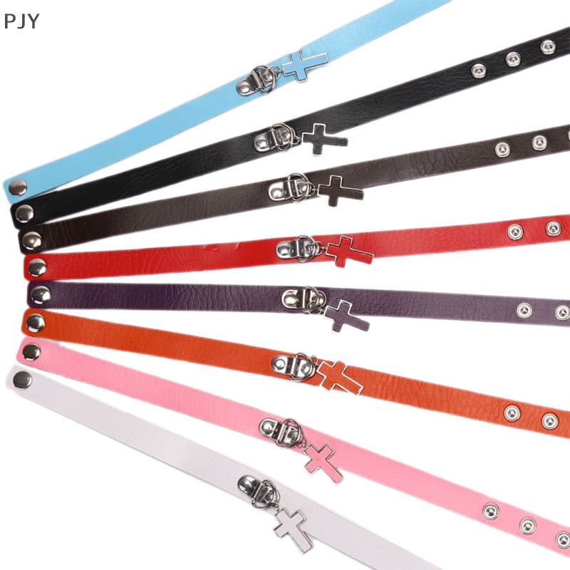 Vòng Cổ Choker Da PU Mặt Thánh Giá Phong Cách Gothic Punk Thời Trang Cho Nữ PJ