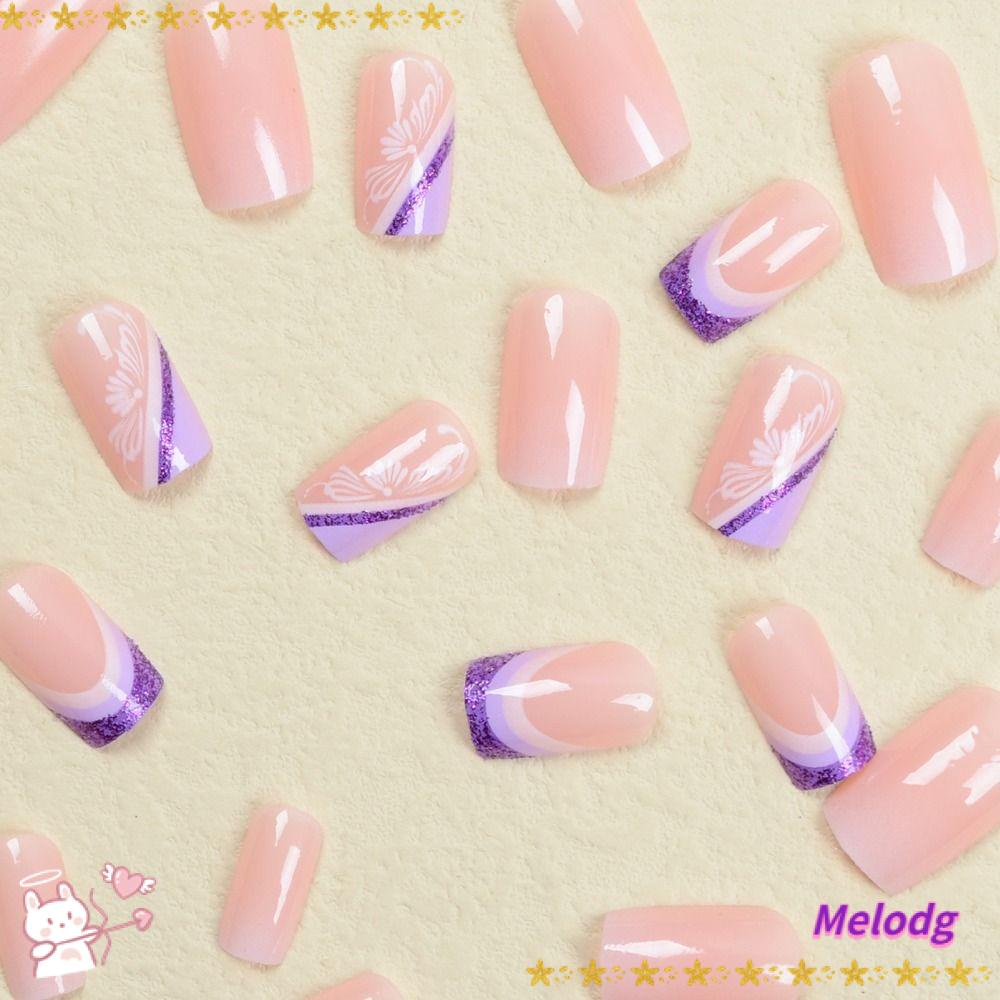 Bộ Móng Tay Giả Đầu Vuông Dạng Nhấn Có Thể Tháo Rời Che Phủ Toàn Diện