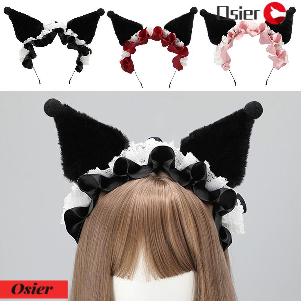 Băng Đô Tai Mèo Phối Lông Hóa Trang Lolita Dễ Thương 1