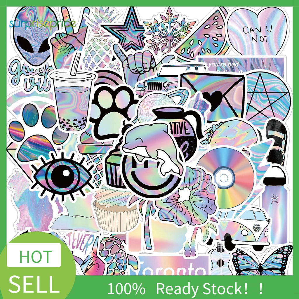 Túi 50 Miếng Dán Bằng PVC Chống Thấm Nước Nhiều Màu Dễ Thương Trang Trí Vali DIY