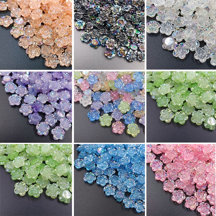 Set 20 Hạt Charm Hoa Nhiều Màu Sắc Thời Trang