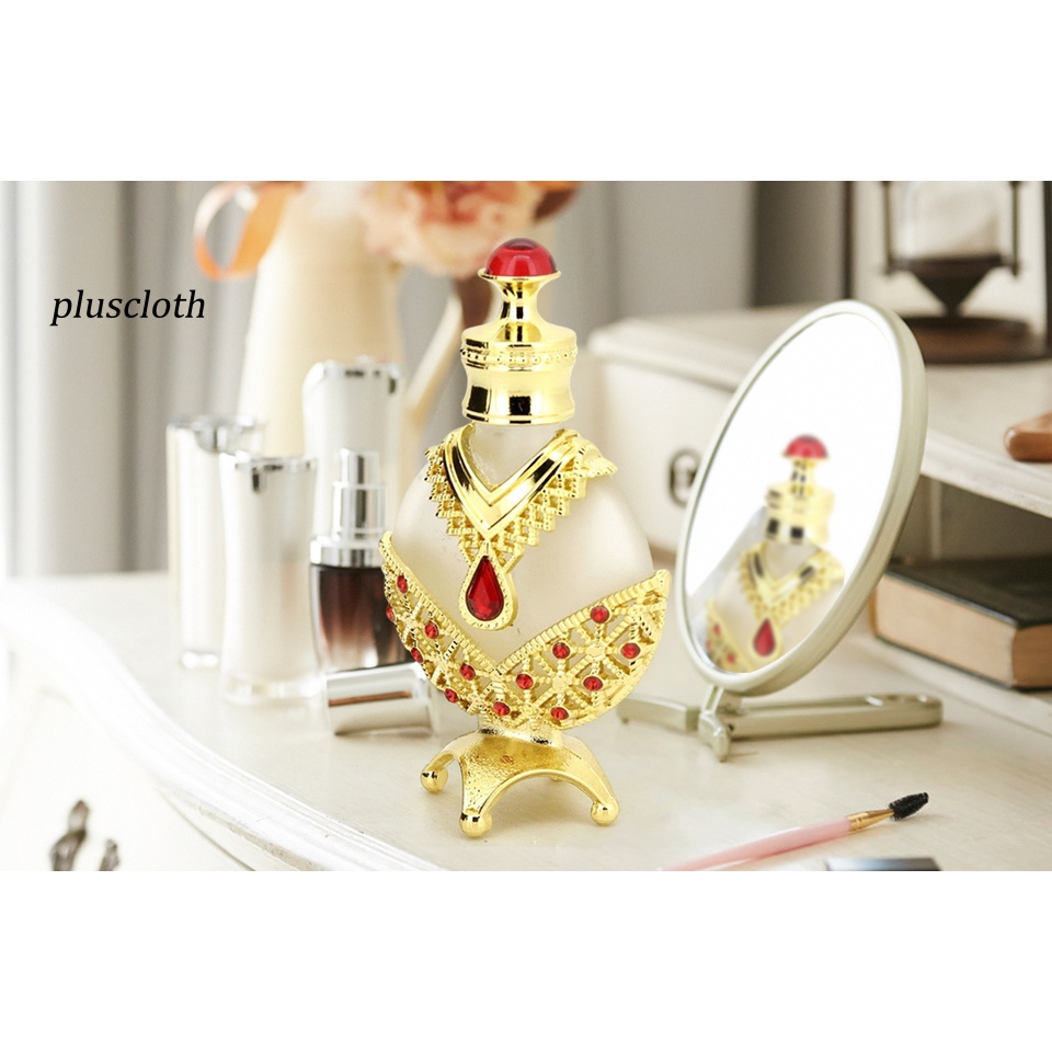 &lt; Pluscloth &gt; Lọ Nước Hoa Rỗng 30ML Chất Liệu Kim Loại Đính Kim Cương Giả Phong Cách Vintage Có Thể Tái Chế