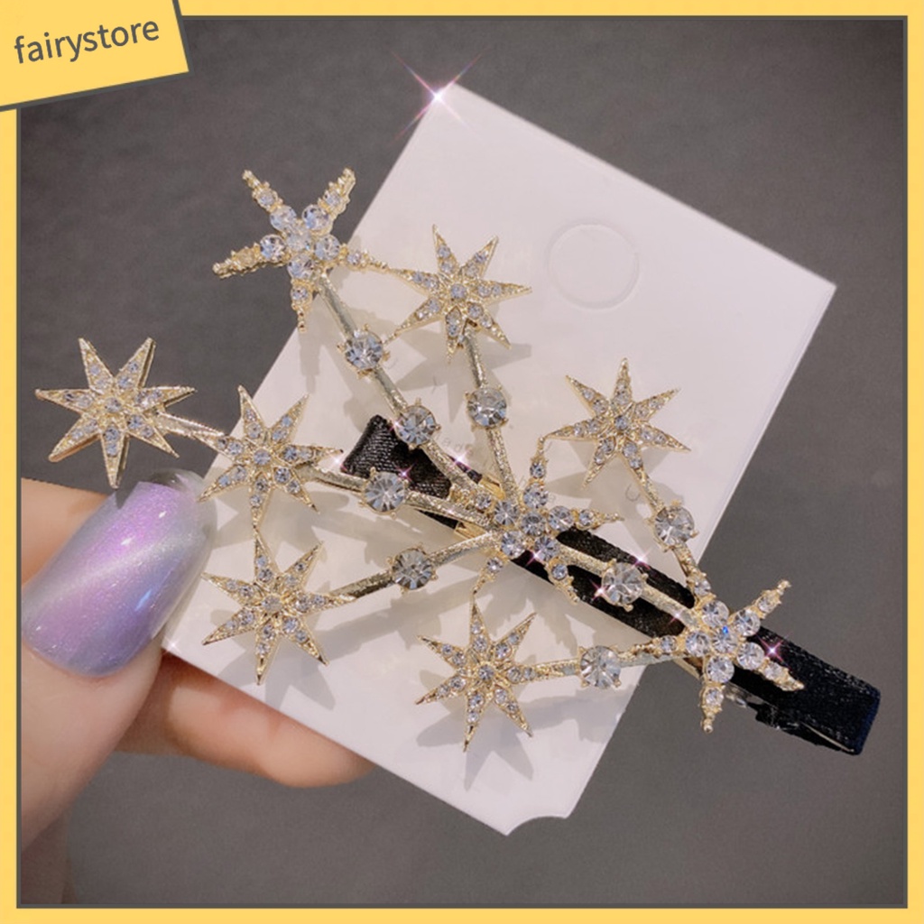Kẹp Tóc Hình Ngôi Sao Đính Đá Lấp Lánh Thời Trang Cho Nữ