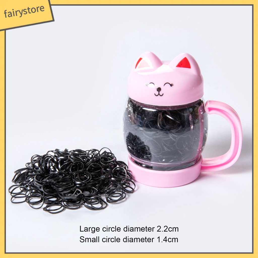 1 Bộ Dây Cao Su Buộc Tóc Đuôi Ngựa Co Giãn Màu Sáng Phong Cách Hoạt Hình Dùng Làm Giá Đỡ Chai Nước Cho Trẻ Em