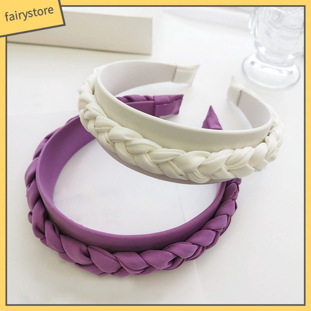 Băng Đô Cài Tóc Bản Rộng Màu Sắc Trơn Thoải Mái Dùng Hàng Ngày