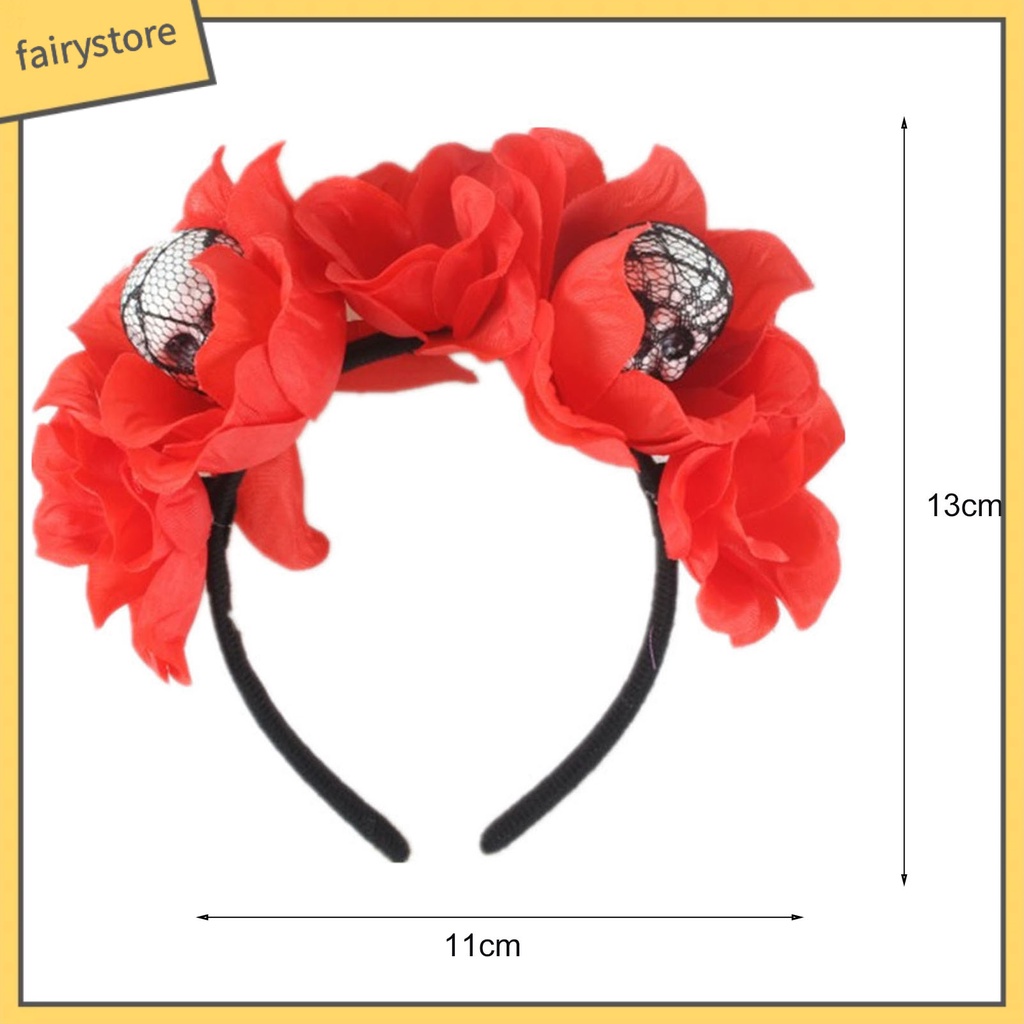 Băng Đô Cài Tóc Hình Đầu Lâu Bằng Mút Màu Đen Phong Cách Halloween