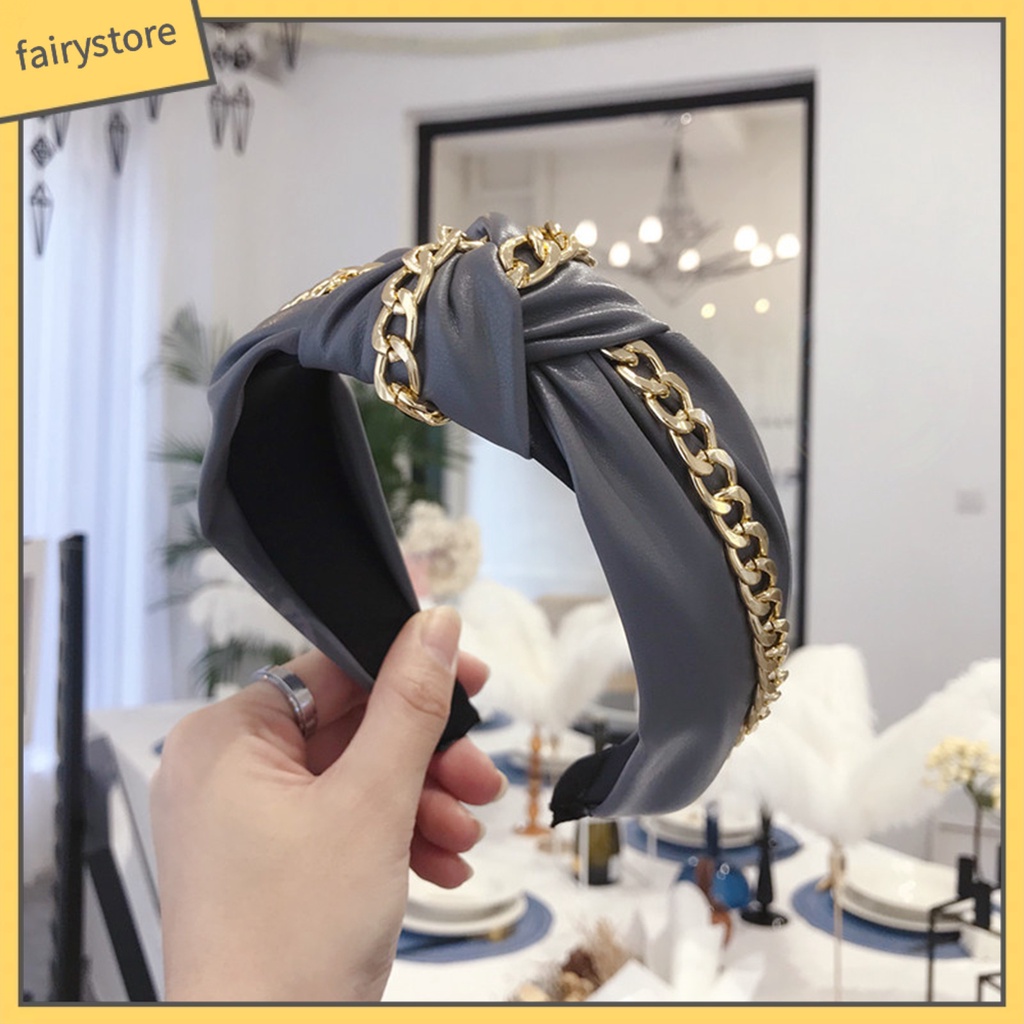 Băng Đô Dây Xích Thắt Nút Bằng Hợp Kim Giả Da Chống Trượt [FRO] Duyên Dáng Cho Dating