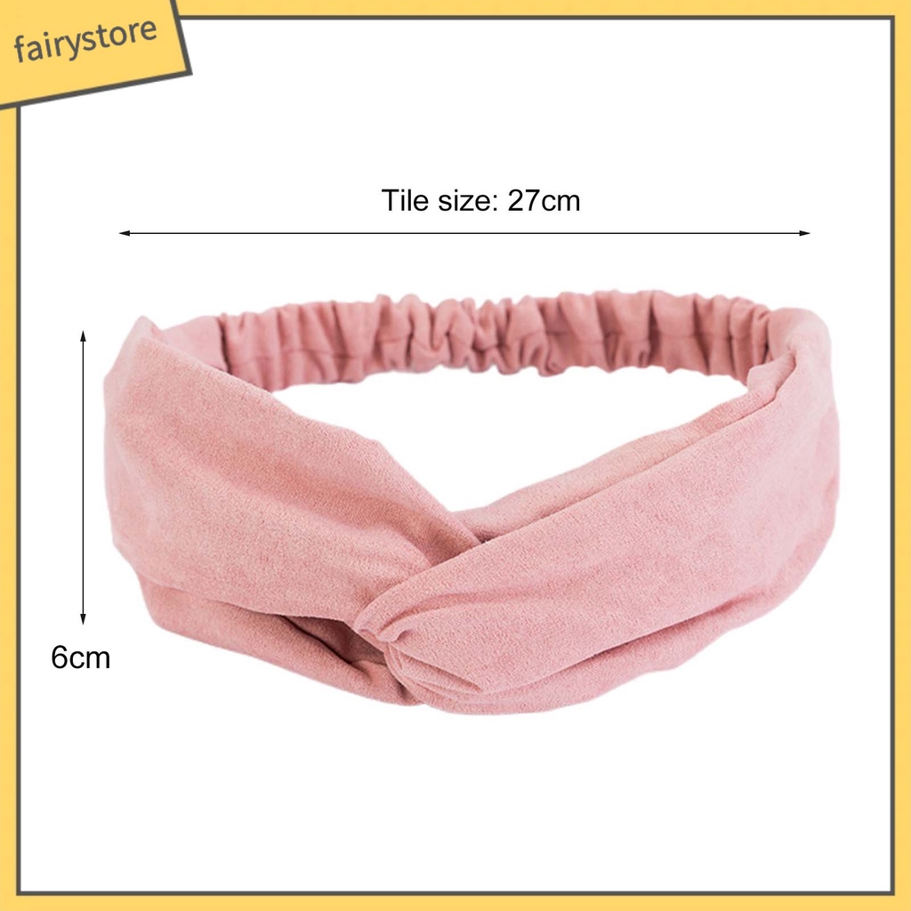 Băng Đô Cài Tóc Bằng Da Lộn Màu Trơn Co Giãn Tốt Tiện Dụng Cho Spa